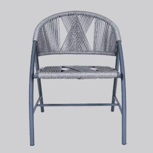 Cadeira Anita em corda náutica cor cinza claro